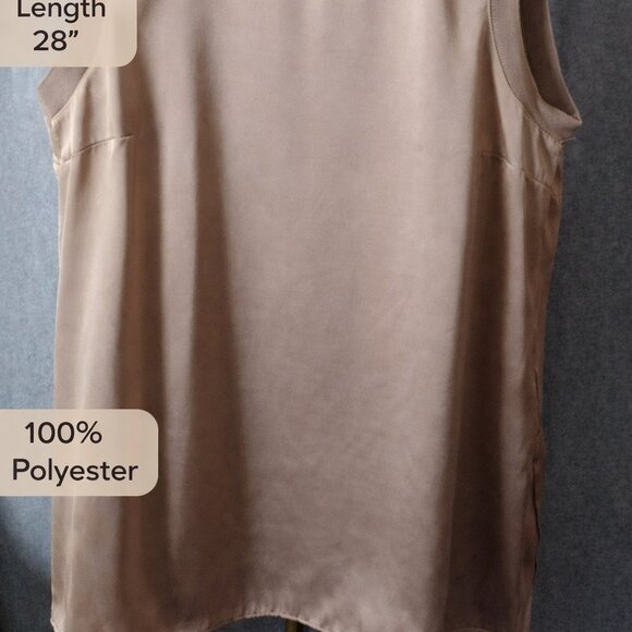 Rafaella Sleeveless Blouse XL Beige | Lightweight Work Top NWOT - Picture 2 of 6